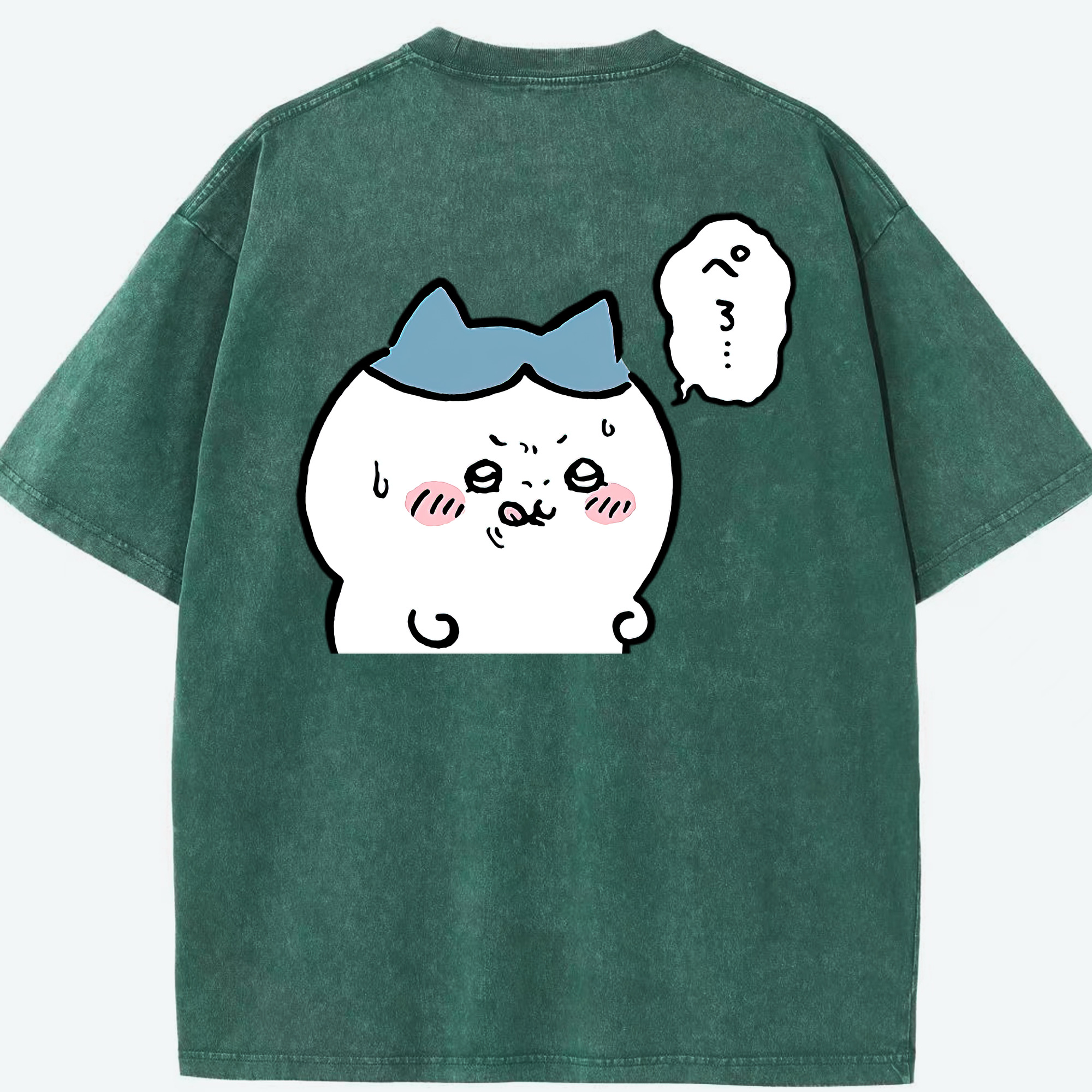 （画像用） ちいかわ ハチワレ Chii-kawa hachiware 綿100% ヴィンテージ風 半袖Tシャツ（背面プリント）